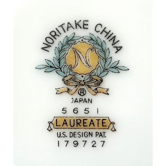 Vintage Laureate Japan 5651 Saucer Blue White Floral Silver - Picture 5 of 5